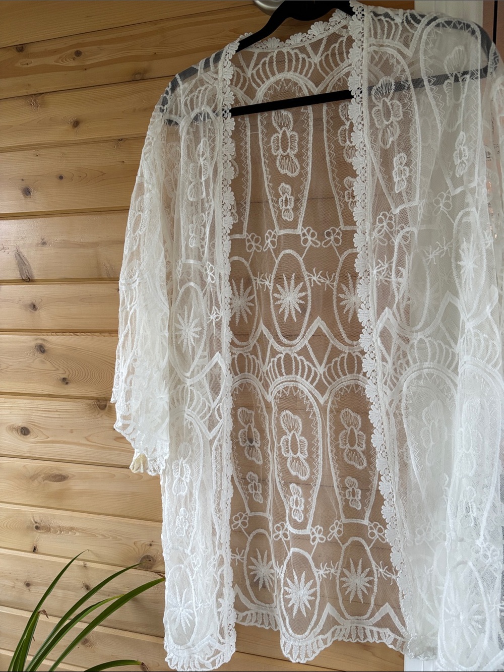 Delicate White Lace Kimono